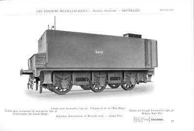 <b>Tender pour locomotive, type 36</b><br>Chemin de fer de l'Etat Belge